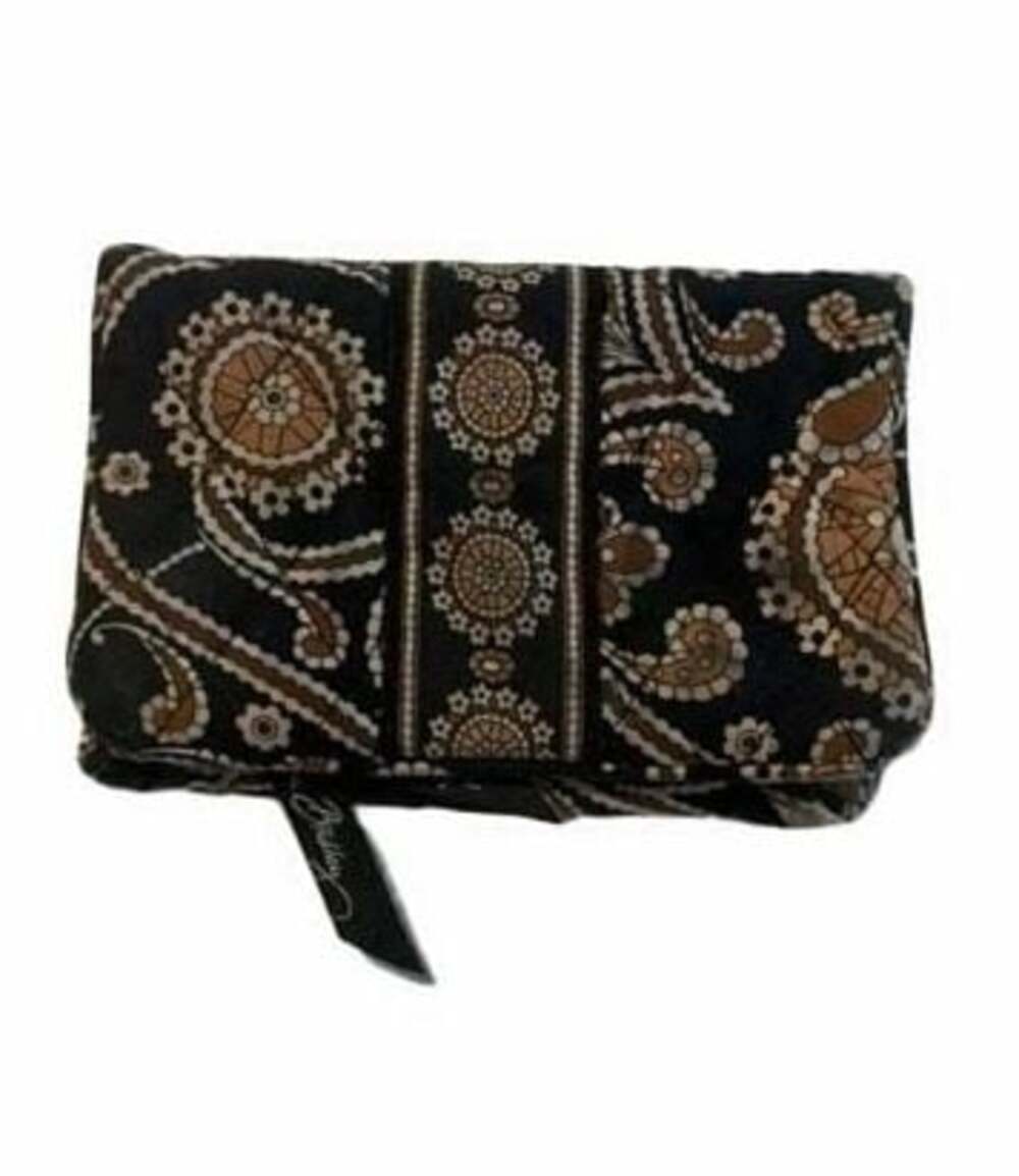 Vera Bradley Caffe Latte Pattern Quilted Cotton Trifold Wallet With Kisslock Coi